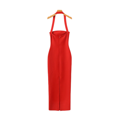 Halter Neck Slim Fit Maxi Dress